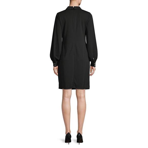 Karl Lagerfeld Black Embellished Long Sleeve Dress Size 6 Workwear Dressy - Picture 3 of 12